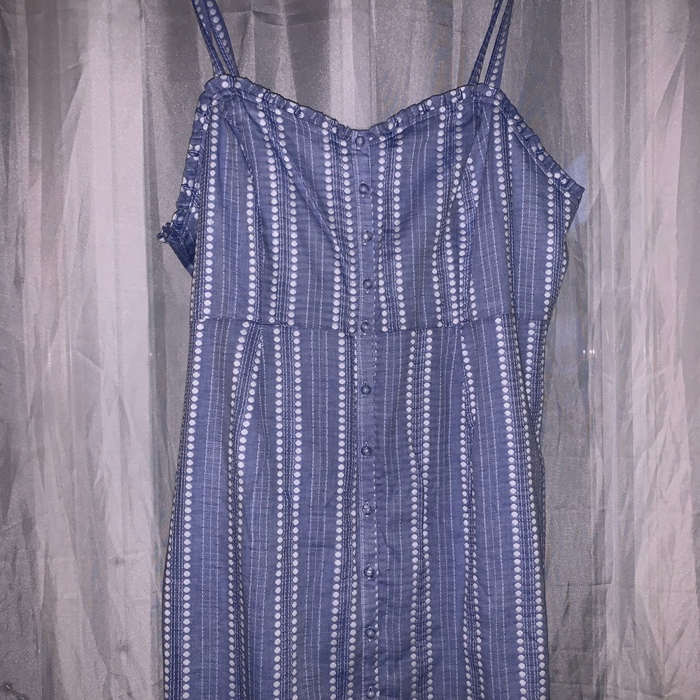 Blue and white dress